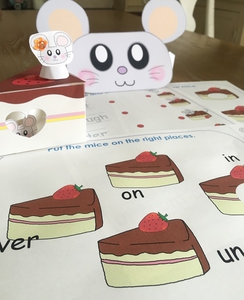ねずみの前置詞カード【バレンタイン！】 画像